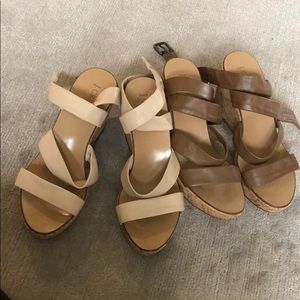 J.Crew Cork + Leather Wedges- 2 pairs!